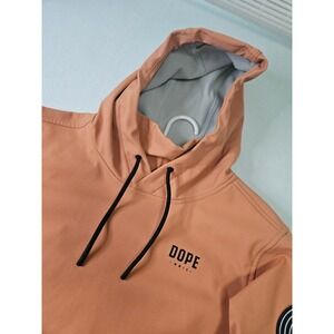 Dope Snow Yeti Hoodie Mens Small Peach Softshell Ski Snowboard Fleece Lined